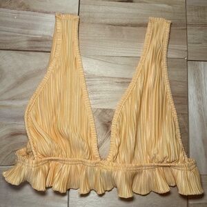 BOOHOO Pastel Orange Ruffle Sleeveless cropped top